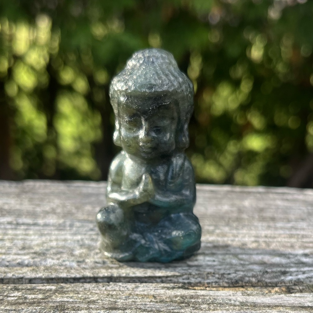 Labradorite Buddha Carving